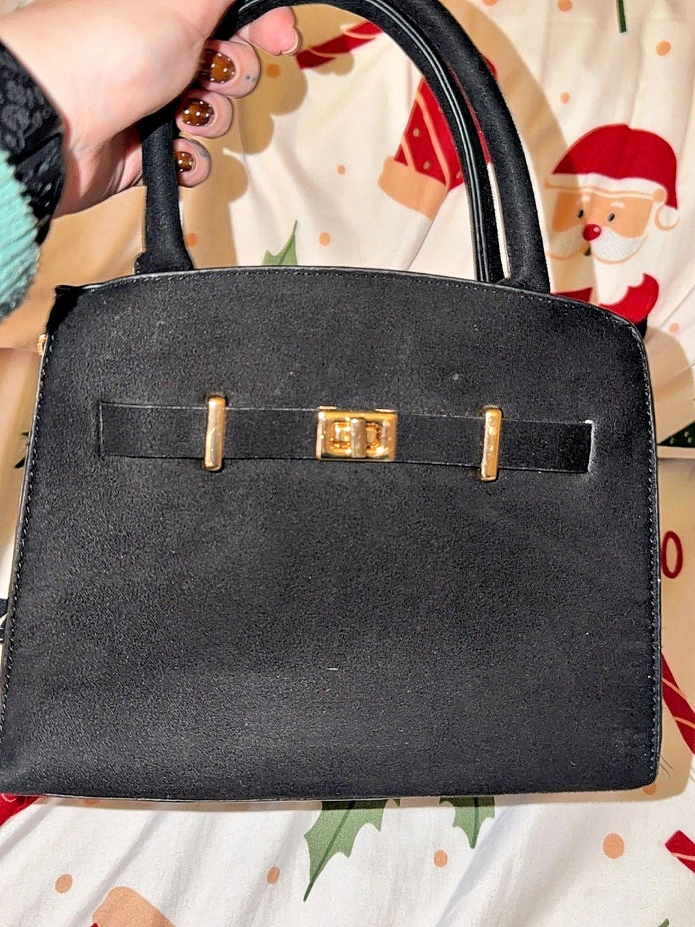 Structured Black Shoulder Bag